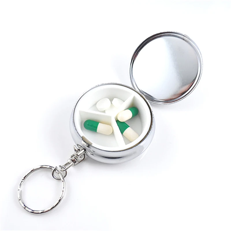 Pill Case Metal Round Stainless Steel Medicine Splitters Bottle Keychain Home Health Care Medicine Bottle Outdoor Survival Boxes Pill Case Metal Round Stainless Steel Medicine Splitters Bottle Keychain Home Health Care Medicine Bottle Outdoor Survival Boxes
