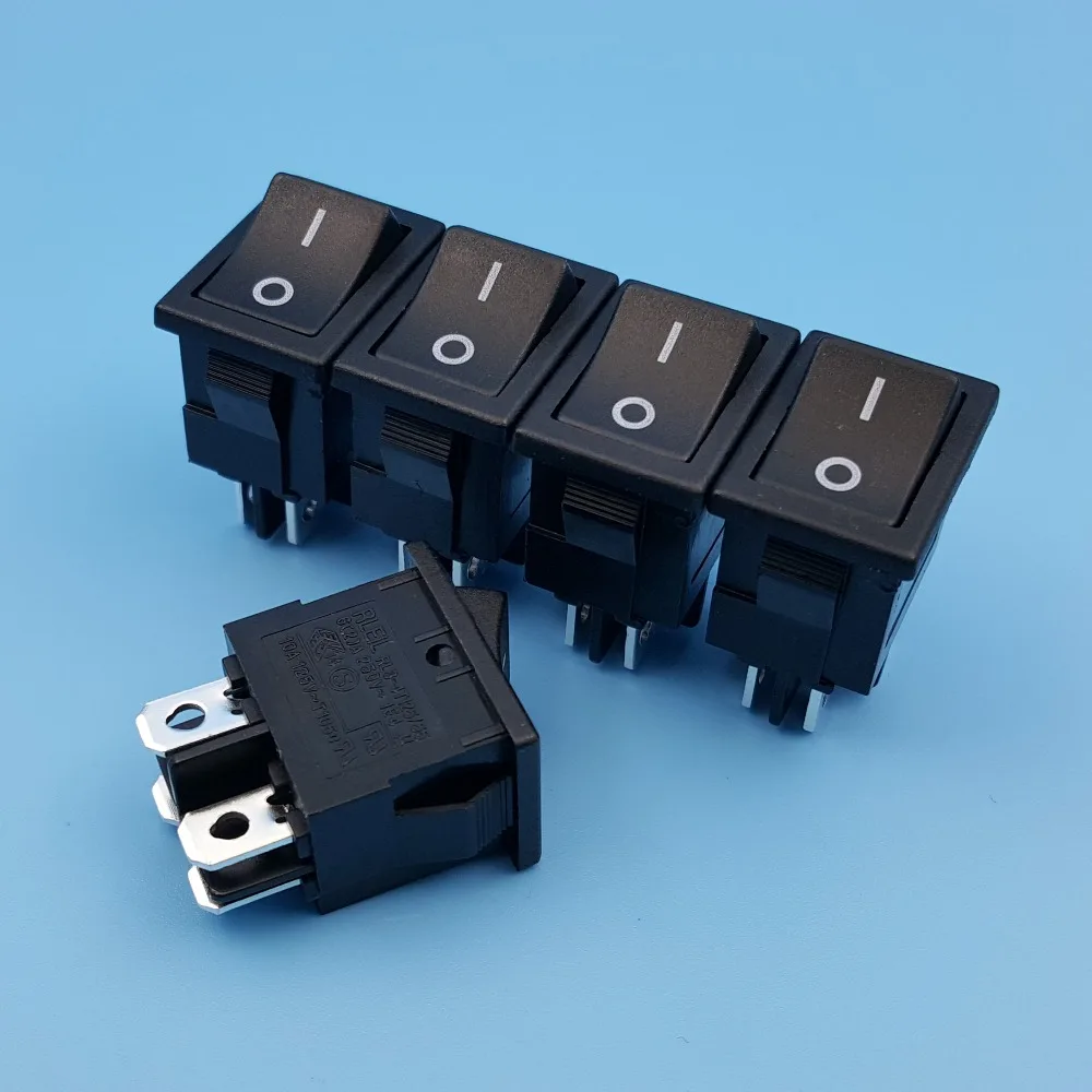 

10Pcs Black RLEIL RL3-4 4Pin 2Position ON-OFF Maintained DPST Mini Rocker Switch 10A 125VAC