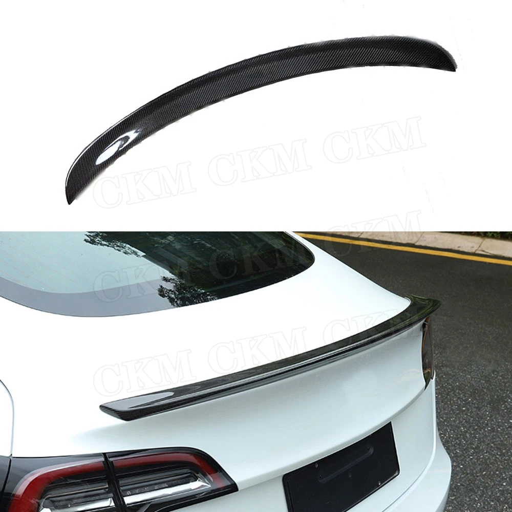 Задний спойлер из углеродного волокна для Tesla Model 3 2016 2020 скидка крылья FRP