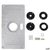 Mayitr-Placa de inserción de mesa de aluminio, enrutador con 4 Uds., anillos con insertos, herramientas de enrutador de madera, tornillos para bancos de carpintería, bricolaje, nuevo ► Foto 3/6