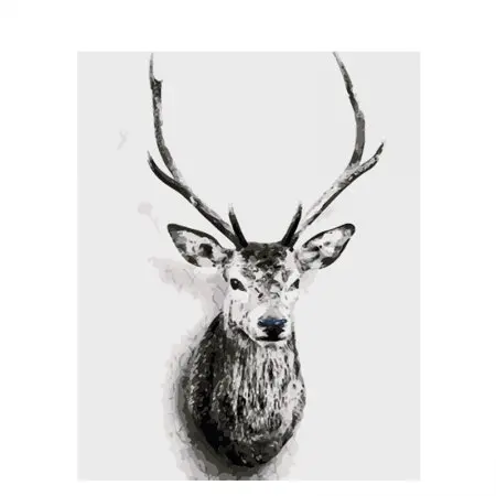 cioioil-W849 Black and white deer head digital Painting By Numbers Modern Wall Art Canvas Painting Home Decor