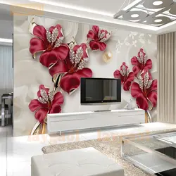 Фото обои 3D стерео ювелирные изделия цветок стены Современная мода цветочные декоративные картины папье peint росписи 3d обои