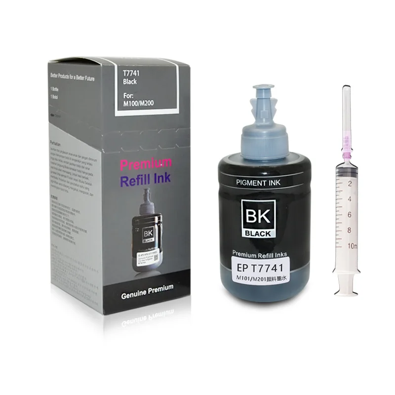 ml para Epson M205 para Cartuchos de Tinta Garrafas Reenchimento Tinta Pigmento T7741 7741 140 Workforce M100 M101 M105 M200 M201dw Epson 2 5 Computador e Escritório