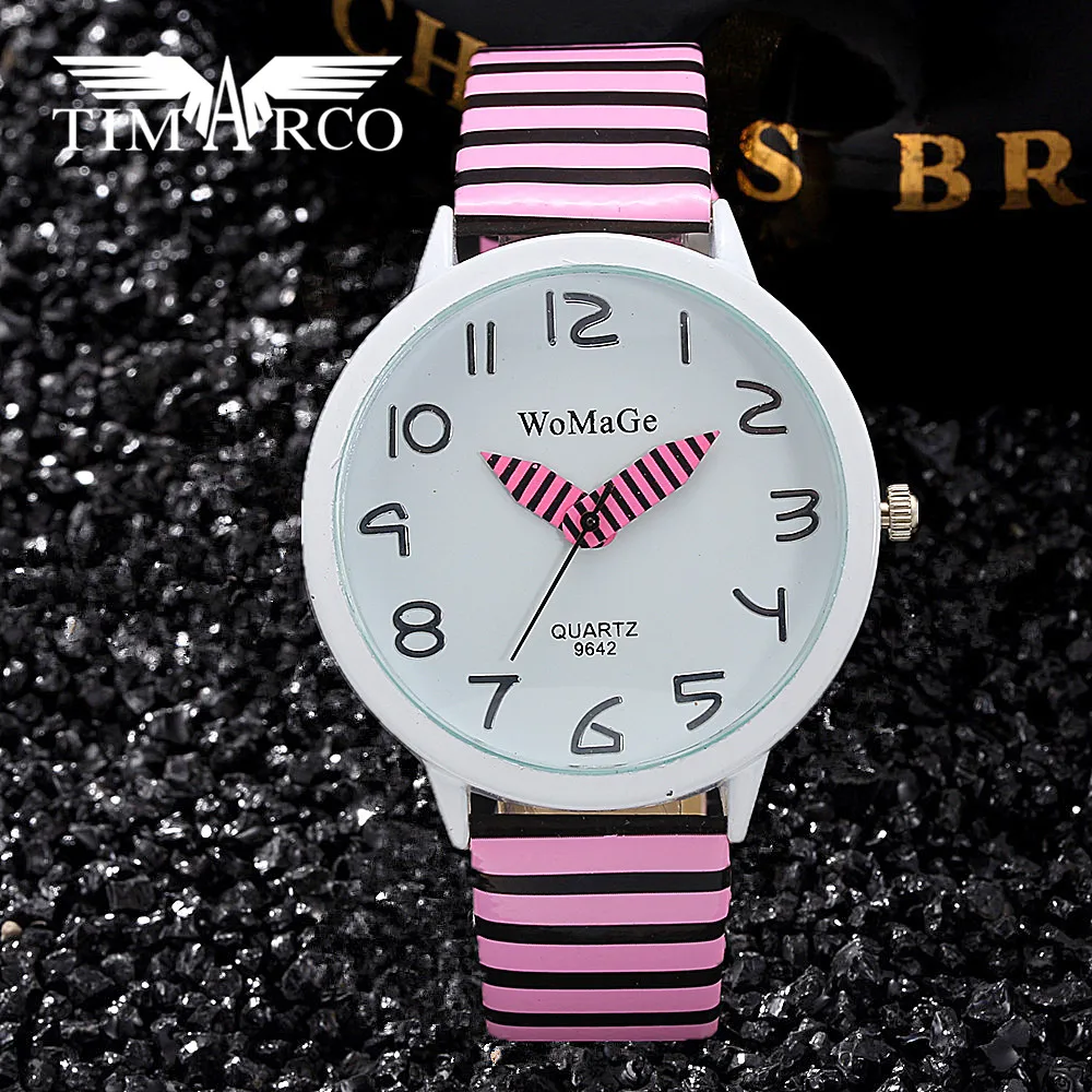 

Cute Multicolor Stripe Enfant Ceasuri Figure Pencil Needle Leisure Sport Ladies Hodinky Girls Dress Saats Relogio Feminino Watch