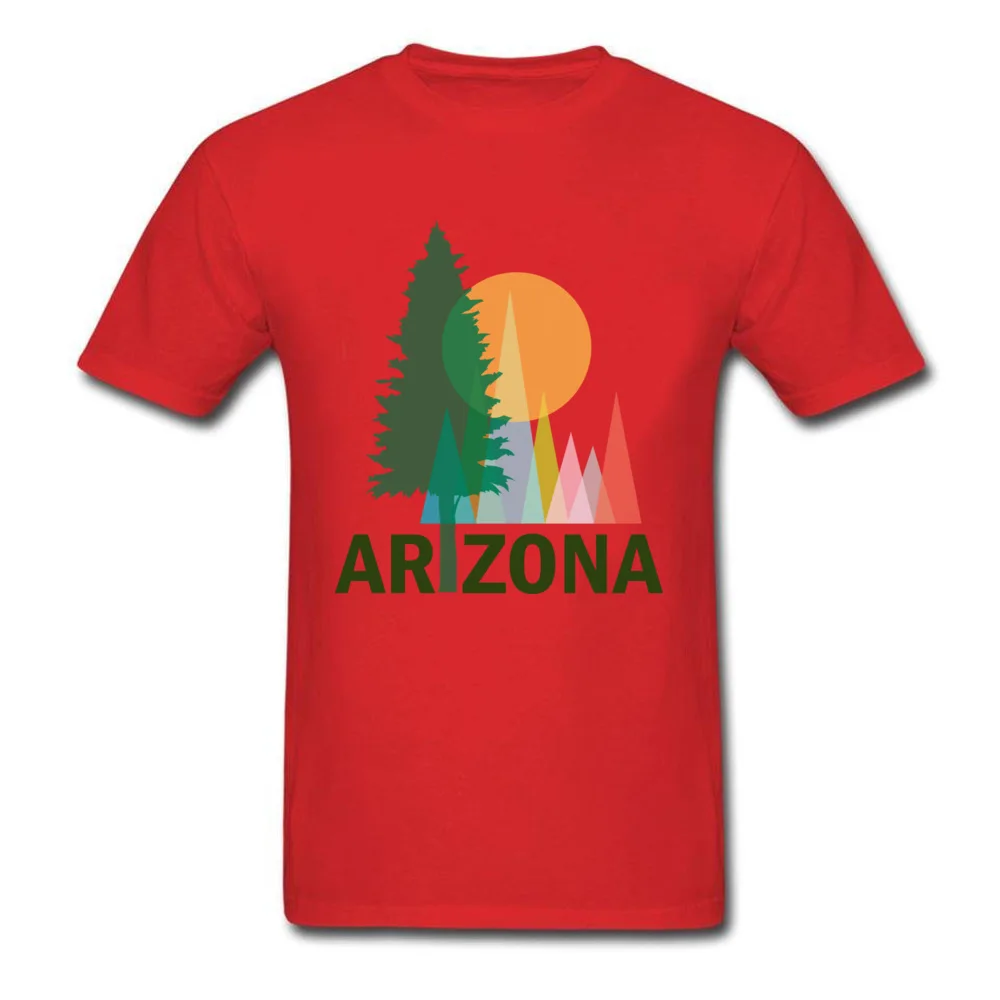 Normal T-shirts 2018 Newest Round Collar Arizona Trees Cotton Fabric Men's Tops Tees Classic Short Sleeve Sweatshirts Arizona Trees red