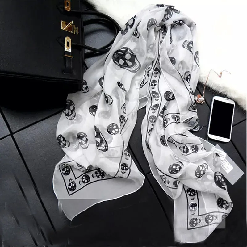 

18pcs/1lot Mixed color New Fashion Womens Girl Big Skull Head Skeleton Soft Shawl Scarf Wrap Stole