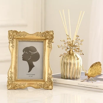 

6 Inch Retro Photo Frame Elegant Court Wind Phnom Penh Carved Photo Frame Light Luxury Photo Frame Wedding Gift Home Decor ZM161