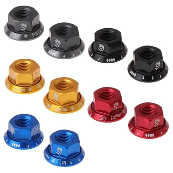 

2pcs/bag Bicycle Hub Nut M10 Fixed Gear MTB Road Bike Screw Bolt Aluminum Alloy
