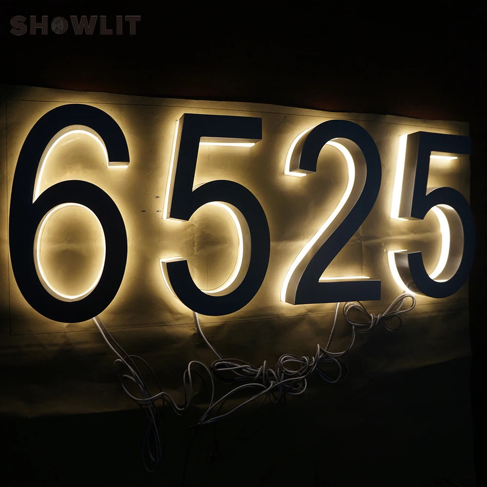 Наружный Крытый освещенный дом номера изготовленный на заказ акриловый задняя дверь освещенные цифры