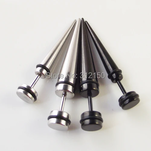 1 шт поддельные серьги из нержавеющей стали с конусом для ушей, накладные серьги-носилки для ушей, конические Серьги с шипами, расширители для Мужчин, Ювелирные изделия