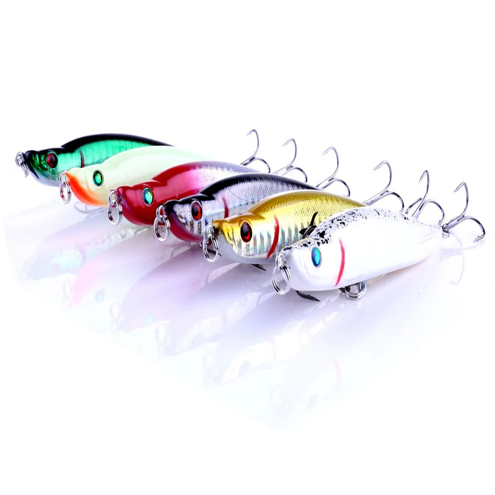 6 шт./компл. wLure Minnow Crankbait жесткая приманка плотная Wobble медленное погружение Jerkbait
