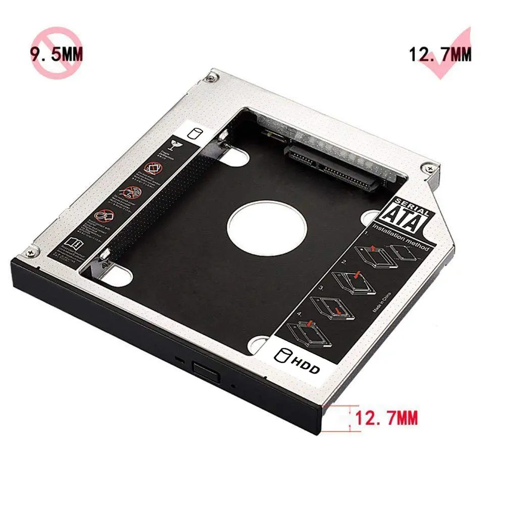 Ingelon SSD HDD Caddy 12 7mm Aluminum 2nd Hard Disk Drive Caddy Case Adapter For Universal 3