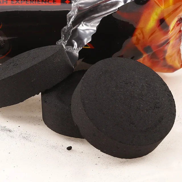 100pca/1 Box Hookah Hookah Shisha Charcoal Fully Burning Coal for Hookah Flat Slow Burning
