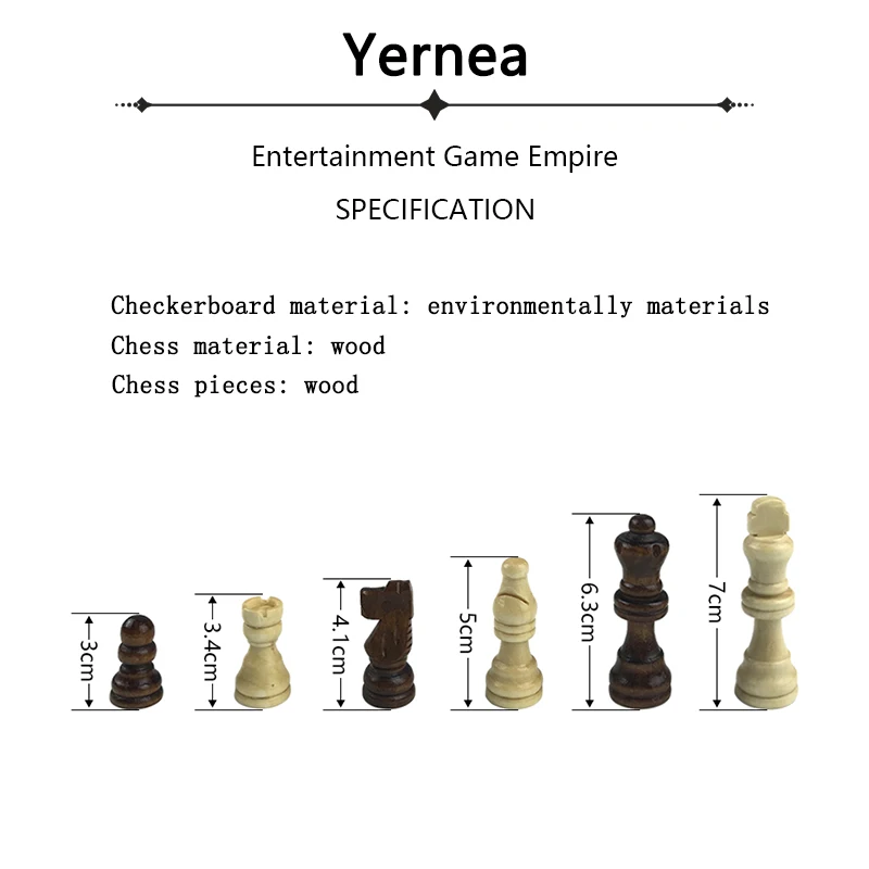 Yernea новая Шахматная деревянная игра и складная король 7 см набор шахмат 34*34*1 8