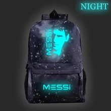 Messi светящиеся школьные сумки, школьный рюкзак для студентов, повседневный красивый школьный рюкзак с принтом Messi