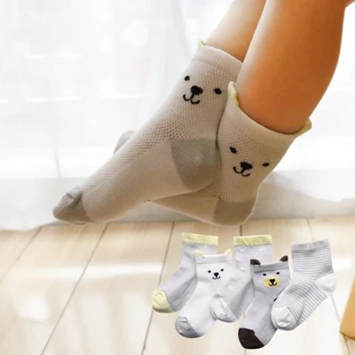 Новинка, весенне-летние тонкие детские носки из сетчатой ткани хлопковые носки с рисунками для детей носки для мальчиков и малышей - Цвет: 04