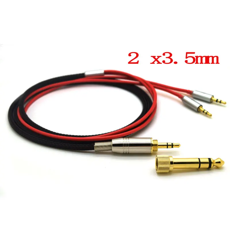 Для Hifiman HE400S HE-400I HE560 он-350 HE1000 V2 замена кабеля наушников 3,5 мм Мужской 6,35 мм до 2 х 2,5 мм штекер аудио hi-fi шнур - Цвет: 1.2cm Red 2x3.5mm