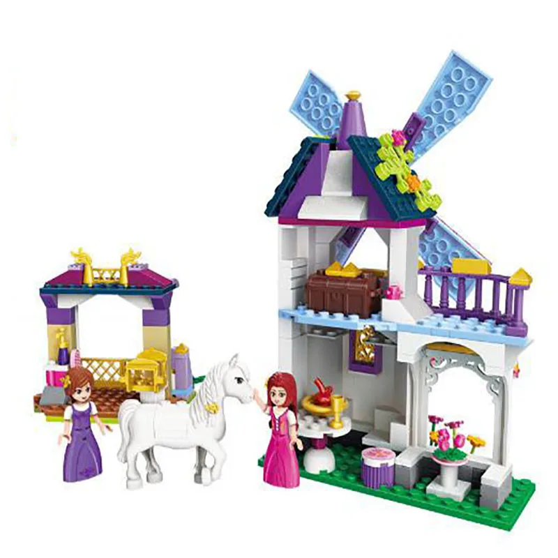 

210pcs Children's building blocks Princess series toy city girls Friends Rainbow Windmill workshop gift Compatible Legoings TOYS