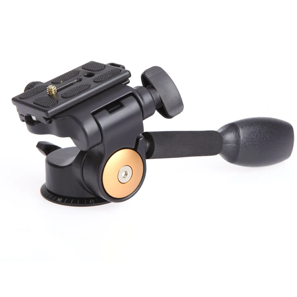QZSD Q08 Aluminum Video Tripod Ball Head 3 way Fluid Head Rocker Arm