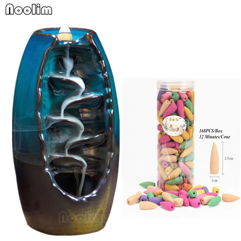 

Handicraft Incense Holder Ceramic Backflow Waterfall Smoke Incense Burner Censer Holder Mother's Gift Home Decor