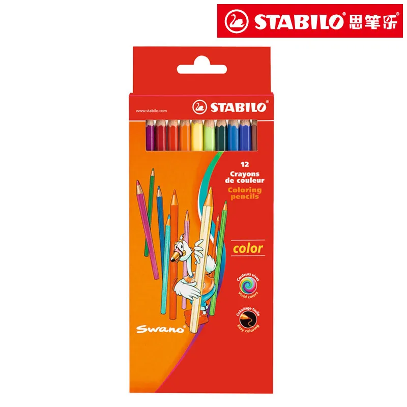 

12pcs/lot Germany Stabilo 1912 color pencils set high-quality students painting coloring pencils children graffiti DIY painting