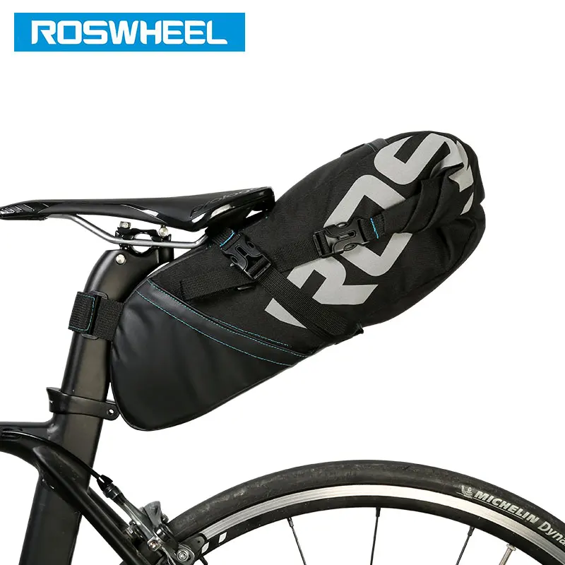 Tanie ROSWHEEL 131414 rowerowa sztyca torba siodełko do roweru schowek w fotelu Pannier kolarstwo MTB droga tylna paczka wodoszczelna wysuwana 8L 10L