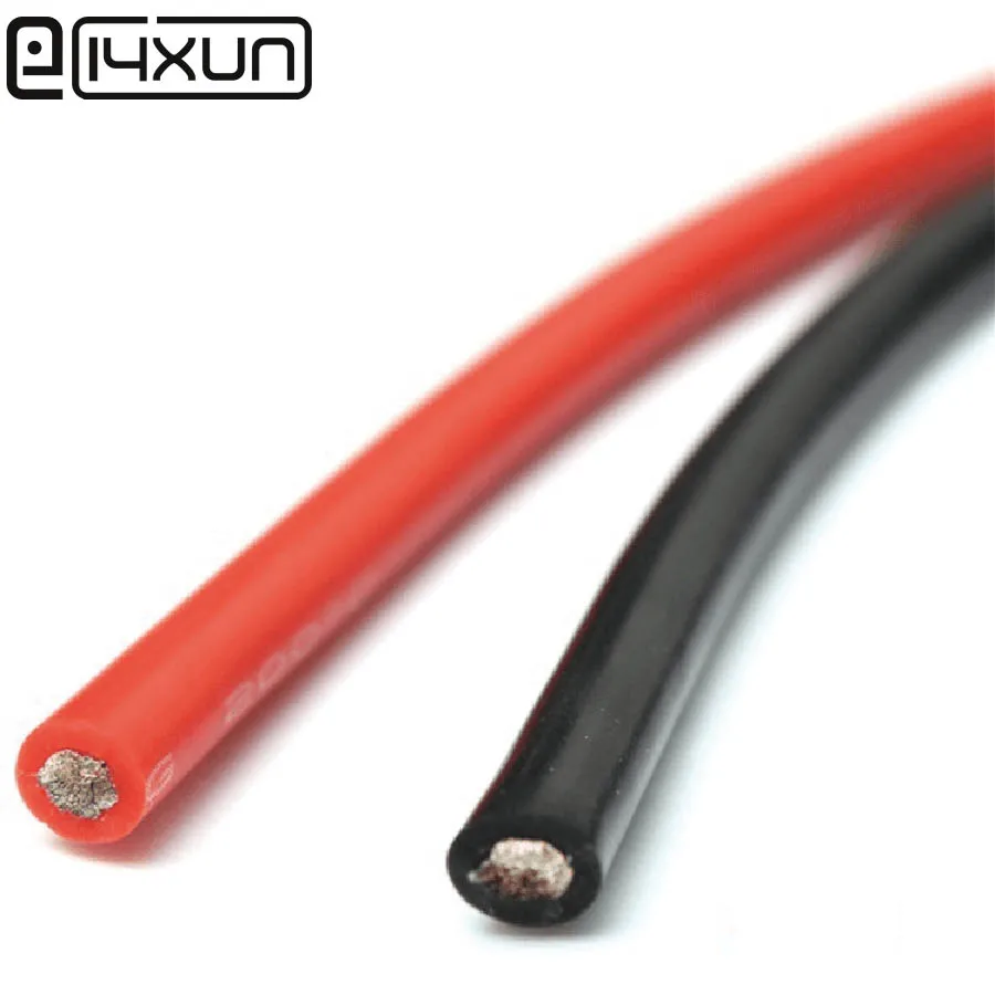 EClyxun 1 метр 4AWG/4 AWG 25mm2 силиконовый провод теплостойкий мягкий силиконовый силикагель провод кабель красный черный