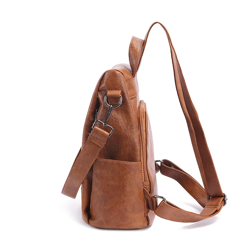  2020 Brand Backpack Female New Women Leather Backpack Bag High Quality PU Leather Anti Theft Backpa - 33044203192