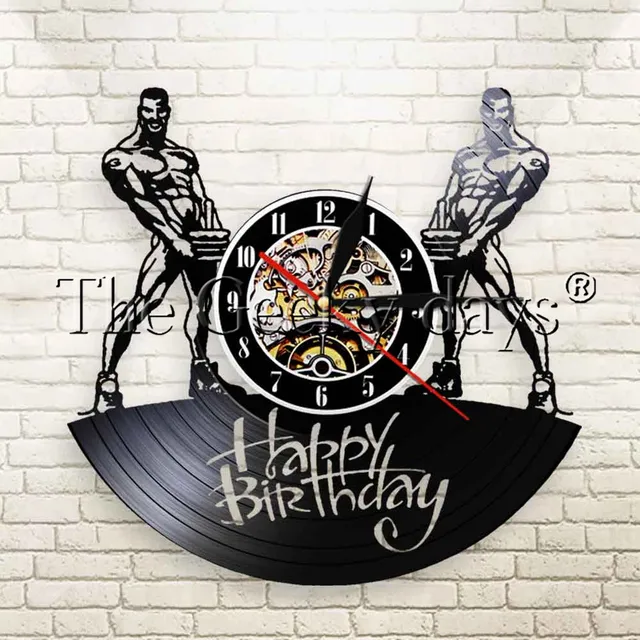 1piece happy birthday vinyl wall clock happy birthday vinyl record