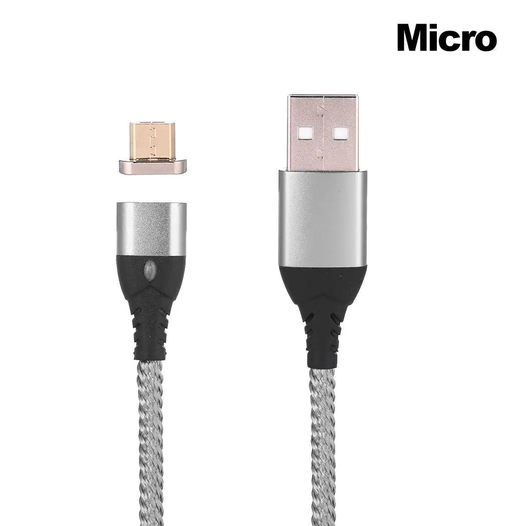 Micro usb type C Магнитный зарядный кабель Интерфейсный порт для быстрой зарядки телефона Android магнитное зарядное устройство Microusb - Цвет: silver type 5