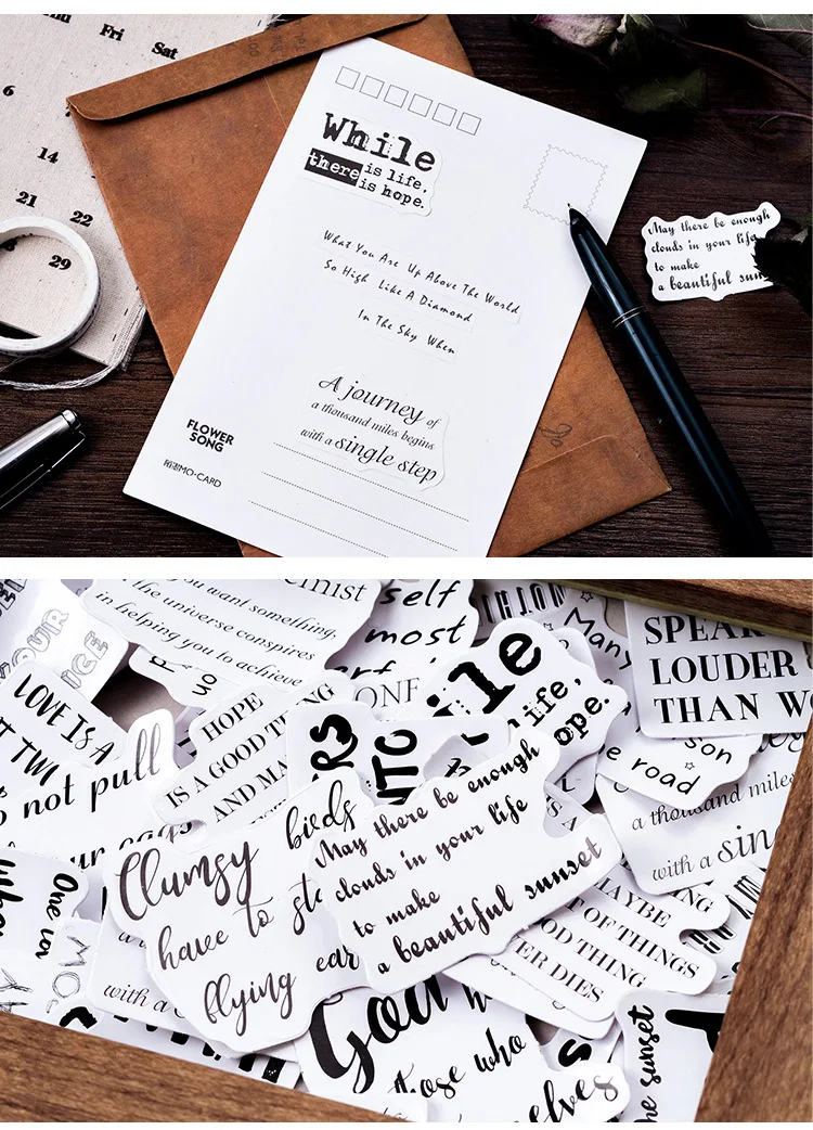 Творческий английское слово наклейки винтажные канцелярские принадлежности наклейки для детей украшения DIY дневник в стиле Скрапбукинг
