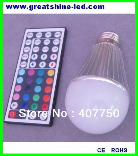 

IR remote 3in1 RGB 3X3W E27 led bulb used for shop windows and saloons