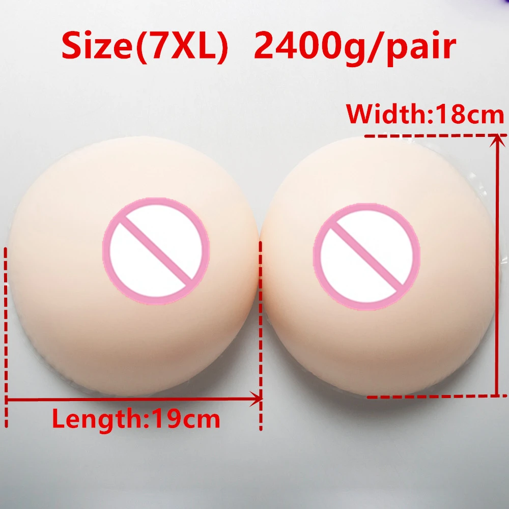

Big Cup Artificial Breasts 2400g/pair White Drag Queen Silicone Breast Fake False Boobs Enhancer CD TD Breast Form