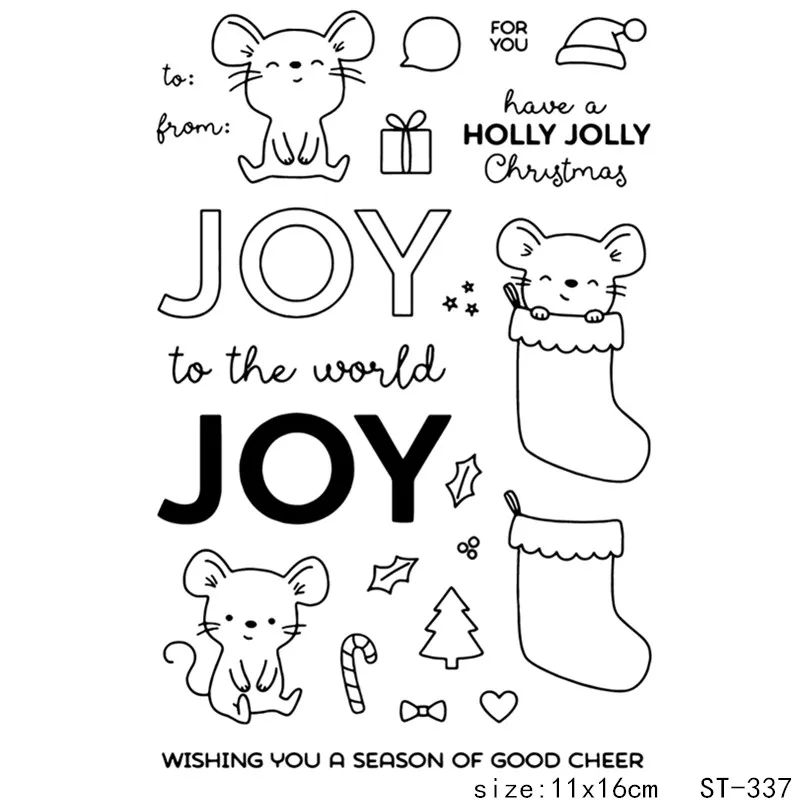 

ZhuoAng Christmas rat/Christmas socks Transparent and Clear Stamp DIY Scrapbooking Album Card Making DIY Decoration Making