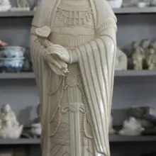 2" Изысканный Китай Дэхуа Фарфор Миф Императрица Королевы-матери на Западе Мацзу Ruyi Статуя