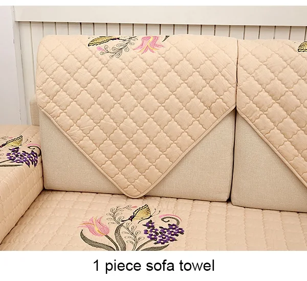 Пасторальный Стиль Чехлы для диванов Роскошные бабочки вышивка хлопок устойчивый чехол сиденья диване чехол для гостиной домашний декор - Цвет: 04 sofa towel 1PCS