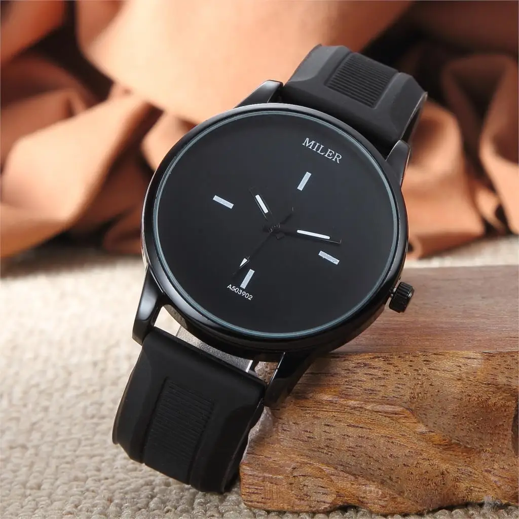 Высокое качество белый и черный циферблат силиконовые часы для женщин мужчин студентов платье кварцевые наручные часы A503902