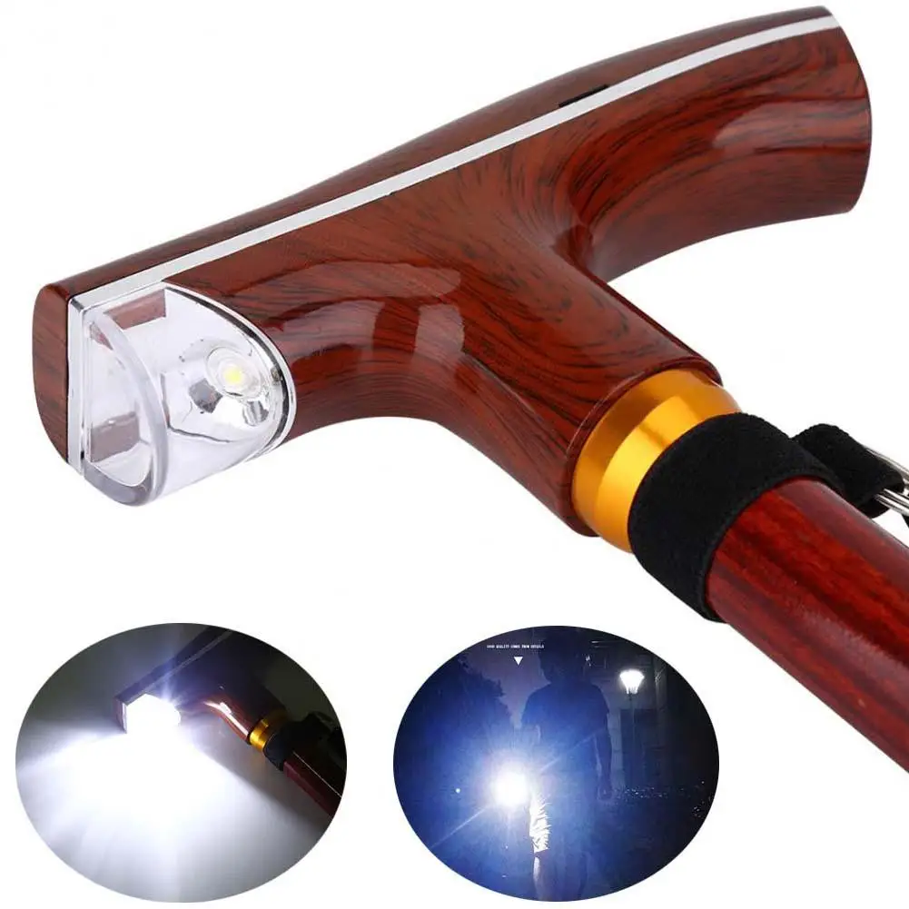 Grão de Madeira Vara ao ar Seguro e Confiável High-grade Andando Idosos Multi-função Retrátil Iluminado Iluminação Livre Luz t 9 Esporte e Lazer