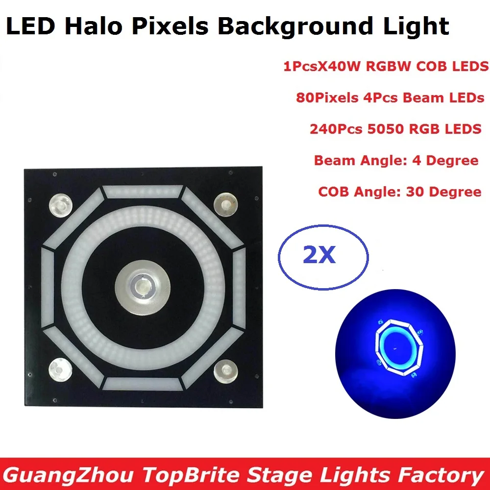 

Professional LED Halo Pixels Light DMX Stage Light 40W RGBW 4IN1 LED Par Light + 240Pcs 5050 RGB LEDS DMX Disco Light For Dj