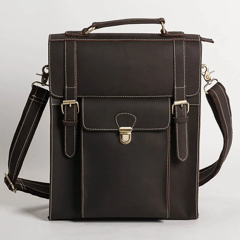 

Mini Backpacks Men Cow Genuine Leather 15 Inch Laptop Daypacks Crazy House Designer School Travel Shoulder Back Pack Male Bag