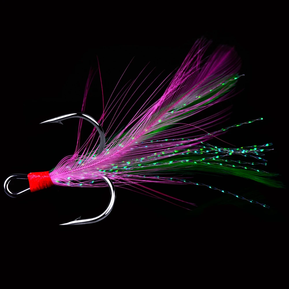 Красный цвет рыболовное оборудование 2#-10# черный рыболовный крючок с пером рыболовные снасти 100 шт./лот приманка для рыбалки