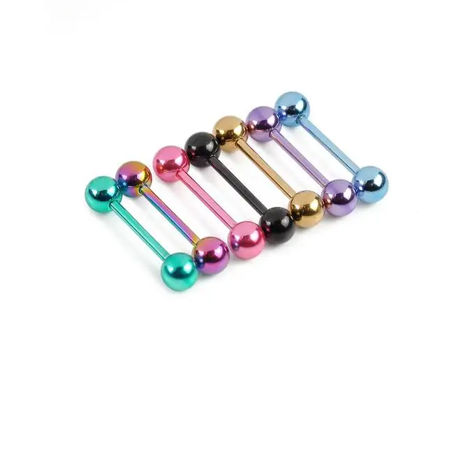 7 pcs/lot Sexy Barbell Tongue Piercing Balls Surgical Steel Industrial Piercing Tongue Ring Body