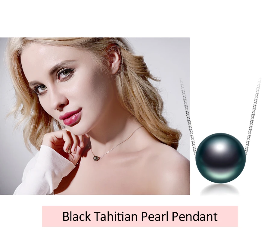 DAIMI, распродажа, 10-11 мм, черное жемчужное ожерелье из Таити, цепочка из серебра 925, ожерелье с одной жемчужиной, хорошее ювелирное изделие