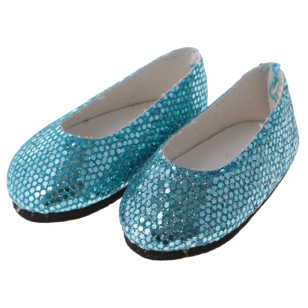 1 Pair Glitter Sequins Dress Shoes for 14\`\`   Wellie Wisher Doll  Clothes Accessories