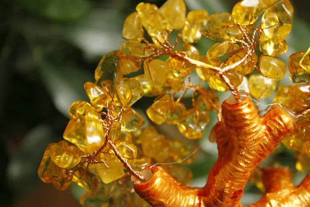 Фотосумка фэн шуй Счастливое дерево натуральное желтое кристаллическое