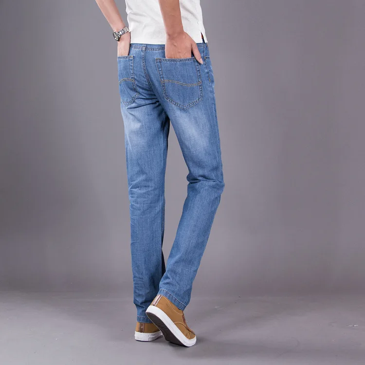 Brand Men's Jeans Spring summer Business Casual Loose Long Pants Male Solid Straight Jeans For Men factory Price  (12)