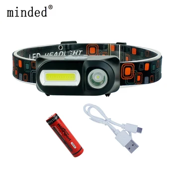 

Mini COB LED Headlight USB Rechargeable Headlamp 6-Mode Head Lamp 18650 Torch Camping Flashlight Hiking Night Fishing Light