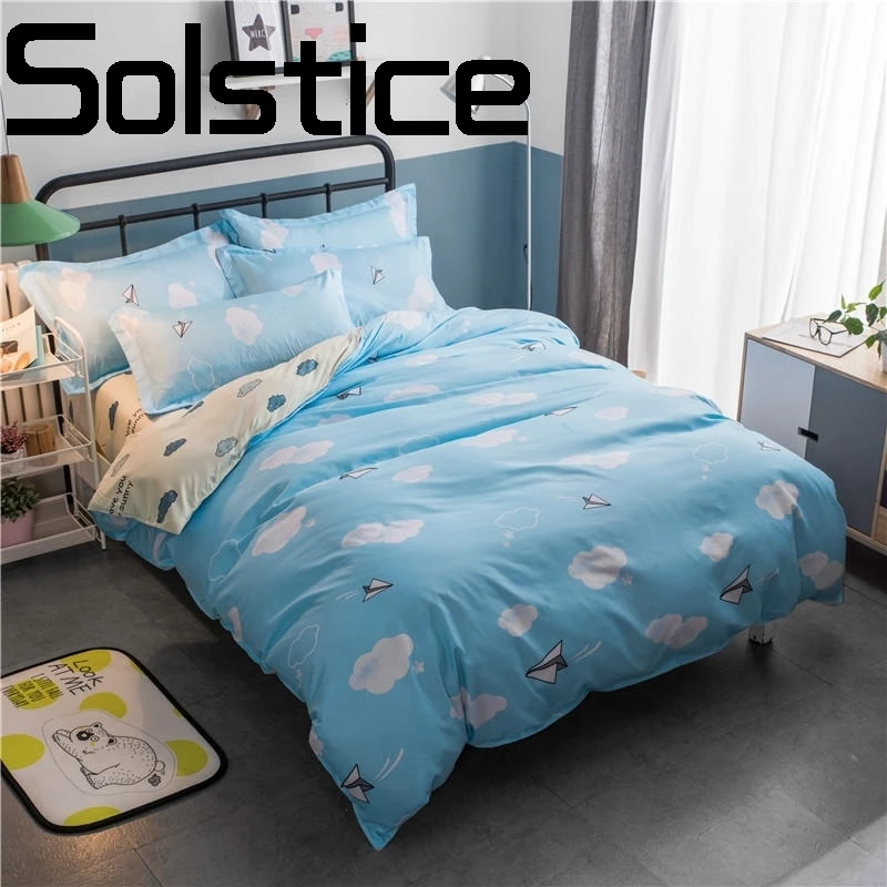 

Solstice Home Textile Fashion Print Skin Friendly Breathable Aloe Cotton Bedding Sheets Quilt Cover Pillowcase 3/4pcs