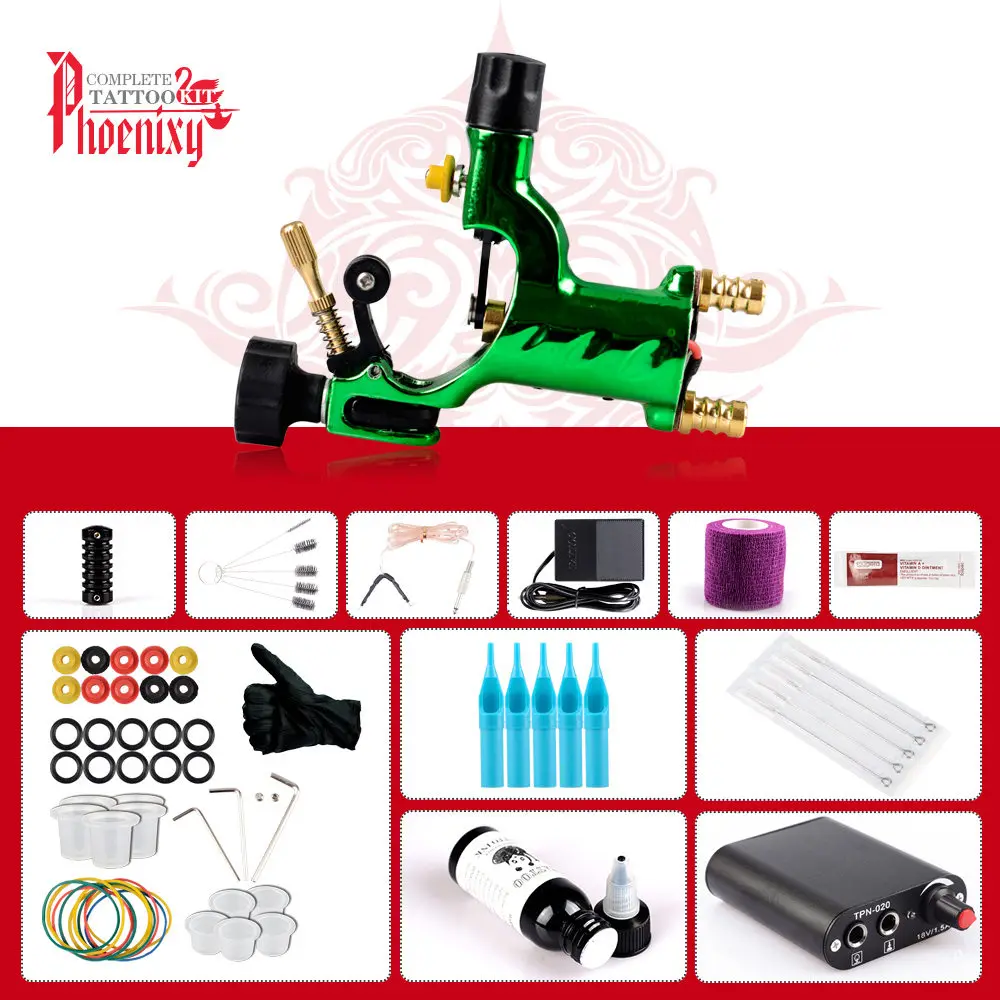 

Beginner Tattoo Kit One Rotary Machine Gun Set Immortal Ink Power Supply Permanent Makeup Set Tools Body Art For Tattoo Set