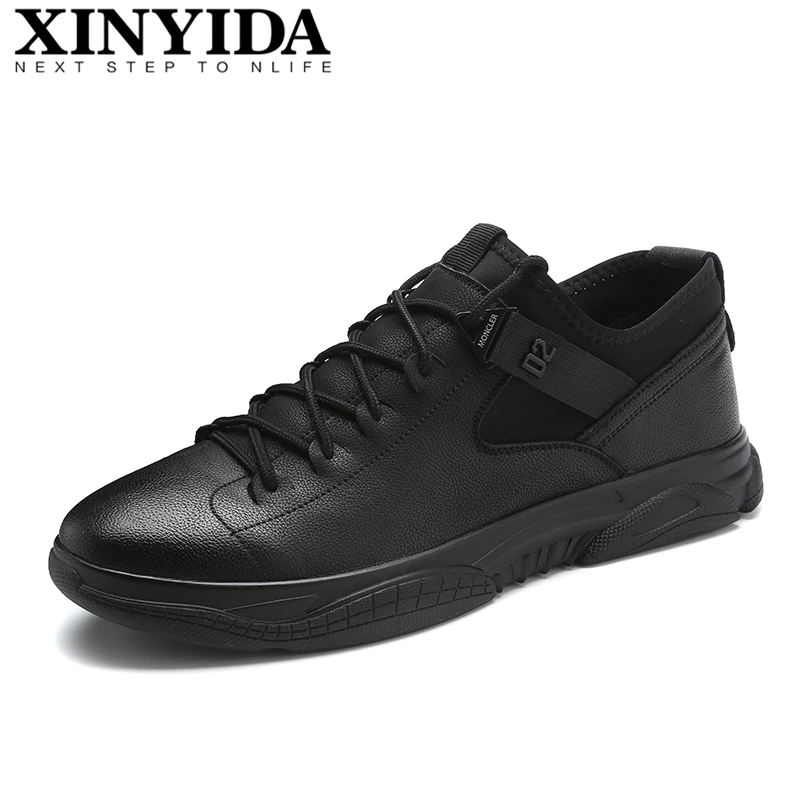 

Brand XINYIDA Genuine Leather Men Skateboard Shoes Elastic Band Breathable Casual Men Shoes Fashion Men Trainers Shoes Size38-44